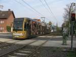 stadtbahn-koln---haltestellen-alle TW TW 4063 mit seiner Vollwebung f�r 150 Jahre K�lner Zoo am 13. April hier unterwegs als Linie 7 Fahrtrichtung Frechen bei der Ausfahrt aus der Haltestelle 'Poll, Baumschulenweg'