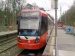 stadtbahn-koln-hochflurstadtbahnen-b-wagen-und-k5000 K5000 an der Endstation der Linie 4 'Schlebusch'.
