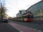 stadtbahn-koln-hochflurstadtbahnen-b-wagen-und-k5000 TW 2145 und TW 2146 am 10. April 2010 als Linie 3 bei der Einfahrt in die Haltestelle Suevenstra�e'.