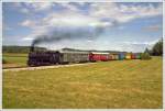 stainzerbahn 764.411R (ehemalige rum�nische Waldbahnlokomotive) des Stainzer Flascherlzuges auf der Fahrt von Preding nach Stainz. 
Danke HP f�r&acute;s mitnehmen !!!
Herbersdorf 18.07.2010