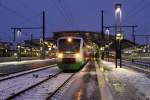 VT128 der S�dth�ringenbahn steht am 19.12.2009 in Erfurt bereit zur ...