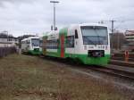 VT 119 und VT 113 Abgestellt am Sonneberger Hauptbahnhof. 27.3.2010 ...