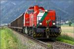 steiermarkische-landesbahnen-normalspur-1435mm D6 der STLB f�hrt mit SGAG 93401 von P�ls nach St.Michael.
Aichdorf 13.08.2009
