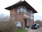 Fahrdienstleiterstellwerk mit Notausstieg in Stralsund R�gendamm.  ...