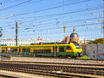 Wien. Der GySEV Raaberbahn Ventus 4748 804 ist hier als Regionalexpress von Deutschkreuz nach Wien bei der Durchfahrt in Wien-Matzleinsdorfer Platz zusehen.