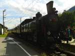 93.1332 mit SR 14838 (Spittal-Millstättersee - Lienz) am 19.9.2015 beim Halt in Oberdrauburg.