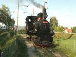 IRR Lok  Liesl  (Maffei 1920) hier beim umsetzen in Lustenau- Wiesenrain.Von hier aus fhrt der Zug ber den Rhein (Strassenbrcke mit Tramschienen)auf die Schweizer Seite (Widnau/SG)25.09.05