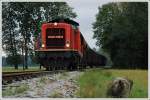 Fotozug mit 2048 018 der SLB auf der GEG Strecke zwischen Timelkam und Ampflwang am 4.10.2008 aufgenommen bei der Klranlage Ampflwang.