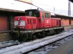 Rangierlok 2068 046-8 abgestellt in der Nhe des Hauptbahnhofs von Innsbruck.