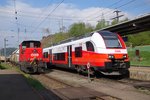 2068 057 und Cityjet 4746 505 nebeneinander in Kindberg am 3.05.2016.