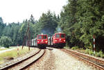 Waldviertelbahn zu ÖBB-Zeiten: Parallelausfahrt von Alt-Nagelberg, 20.08.1984