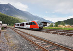 Nachschuss von 5022 030-8 als R 4816 (Kötschach-Mauthen - Villach Hbf) bei der Ausfahrt aus dem Bahnhof Hermagor.
Aufgenommen am 26.5.2016.