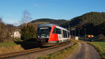 Am 19.12.2014 verlässt 5022.001 den Bahnhof Aspang mit einem REX nach Fehring.