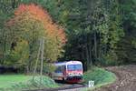 5047 016-0 als R 7021 von Scheibbs nach Pöchlarn am 21.Oktober 2017 nahe der Haltestelle Sölling.