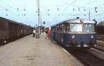 Ein 5081 wartet am 03.09.1981 im Klagenfurter Hauptbahnhof auf Reisende für die Fahrt durch das Rosental nach Rosenbach
