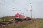 Der Ur-Taurus 1016 001 ist am 15.11.2008  mit einem kurzen Gterzug bei Oftering  unterwegs gewesen.