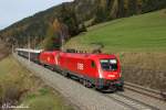 BB 1016 024 und 1116 117 bespannten am 01.11.13 den Orientexpress von Buchs zum Brenner.