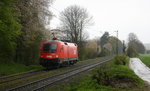 Ein Nachschuss von dem Taurus 1016 042 von ÖBB kommt auf dem  falschen Gleis  von einer Schubhilfe vom Gemmenicher Tunnel zurück nach Aachen-West.