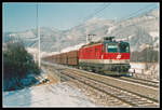 1044 073 fährt am 8.01.2003 mit G49453 bei Oberaich durchs Murtal.