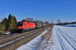 1116 034 mit dem Audizug am 26.01.2017 bei Langenisarhofen.