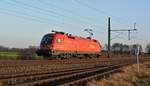 ÖBB 1116 260  Sicher durch Europa - Europäischer Lokführerschein  fährt allein am 16.03.17 bei Diepholz in Richtung Bremen.