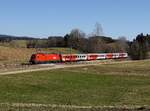 Die 116 117 mit einem REX am 26.03.2017 unterwegs bei Summerau.