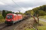 1116 077 mit Güterzug bei Payerbach am 10.10.2017.