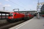 Gleis 11 und 12 in Mnchen Hbf am 01.07.10 belegt durch 218 463-8 Richtung Mhldorf (Obb.) und 1116 125-4 Richtung Siegen.