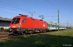 BB 1116 135-3 vor D 200   Anton Bruckner   Linz - Prag, Summerauer Bahn KBS 141 Linz - Summerau, fotografiert bei der Durchfahrt Bhf.