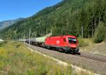 1116 092 mit einem Kesselzug am 08.09.2012 unterwegs bei Kolbnitz.