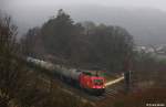 BB 1116 269-2 vor Kesselzug Richtung Ingolstadt, KBS 990 Treuchtlingen - Ingolstadt, fotografiert im Altmhltal zwischen Solnhofen und Dollnstein am nebligen 20.11.2012