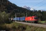 1116 102 mit Klv Zug am 01.11.2014 bei Bischofshofen.