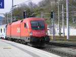 Auf Bahnsteig 1 die gerade Ausfahrende 1116 147-8 am 12.08.2014