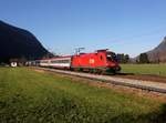 Die 1116 109 mit einem Leerreisezug am 10.12.2016 unterwegs bei Niederaudorf.