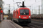 ÖBB 1116 050 durchfährt Duisburg-Bissingheim.Gruß zurück an den TF. 4.2.2017