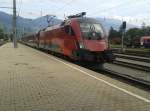 1116 238 mit railjet 531 (Wien Meidling - Lienz) am 7.10.2014 bei der Einfahrt in Lienz