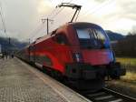 1116 204-9  Spirit of Austria  am Zugschluss von railjet 632 (Lienz - Wien Hbf) am 12.1.2016 beim Hat in Greifenburg-Weißensee.