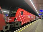 3.1.2023  ÖBB 1116 251  Richtung Zukunft   in Wien Meidling Bahnsteig 5 nach Salzburg Hauptbahnhof