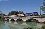 1116 126 mit EC113 am 09.09.2012 auf der Saalachbrcke zwischen Freilassing und Salzburg