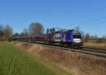 1116 222 mit einem Railjet nach Zrich am 27.12.2013 bei Brannenburg.