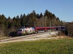 Die 1116 157 mit einem RJ nach Innsbruck am 01.01.2017 unterwegs bei Grabenstätt.