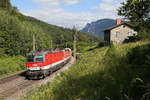 1144.208+062 bringen den G-54507 kurz vor dem Pettenbach-Tunnel bei Küb über den Semmering.