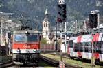 ÖBB 1144.035 erreicht (aus Richtung Kufstein kommend) am 23.04.2018 Innsbruck Hbf.