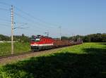 Die 1144 242 mit einem Güterzug am 15.09.2020 unterwegs bei Rutzing.