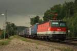 1144 223 mit einem Gterzug in Alingen am 30.07.2010