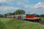 Die 1144 117 mit dem REX 2345 am 21.05.2014 bei Sierndorf an der March.