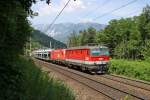 1144.095+1116 fahren mit G-46735 mit der Rax im Hintergrund am 4.7.15 bei Payerbach/R.