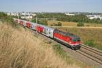 1144.212 fährt mit R-2339 im Guntramsdorfer-Bogen bei Mödling am 26.8.15 