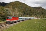 1144 209 mit EC151 zwischen Bruck/Mur und Pernegg am 5.10.2016.