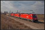 1216 238 + 1116 065 + 1116 059 mit Güterzug bei Tallesbrunn am 15.02.2018.